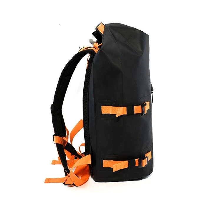 Classic Black And Orange Waterproof Backpack